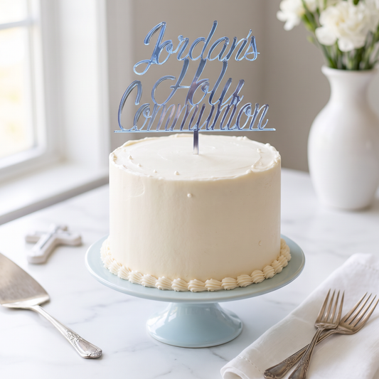 Custom Eco-Friendly Cake Topper for Christening and Communion