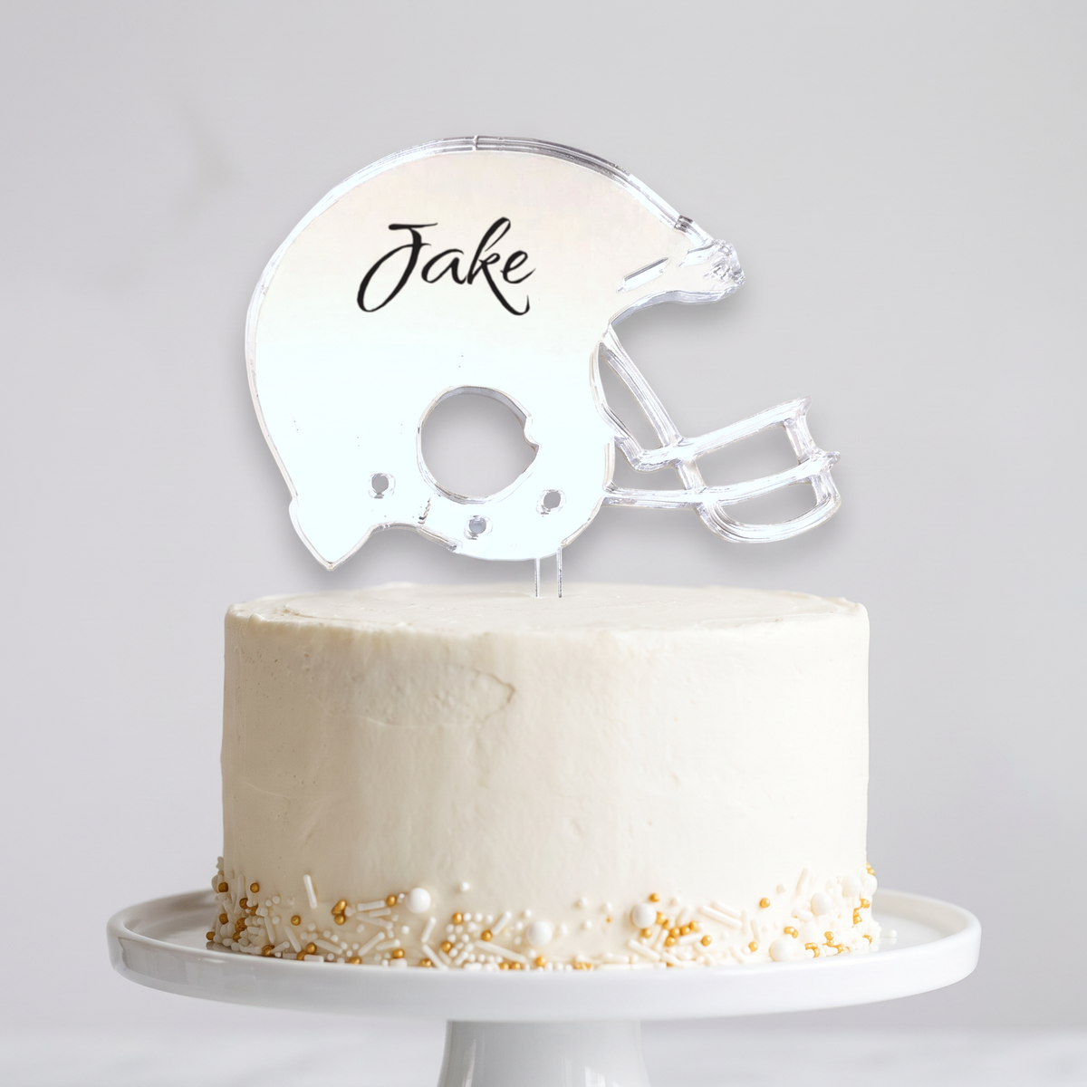 Bespoke Recycled Acrylic Football Helmet Cake Toppers