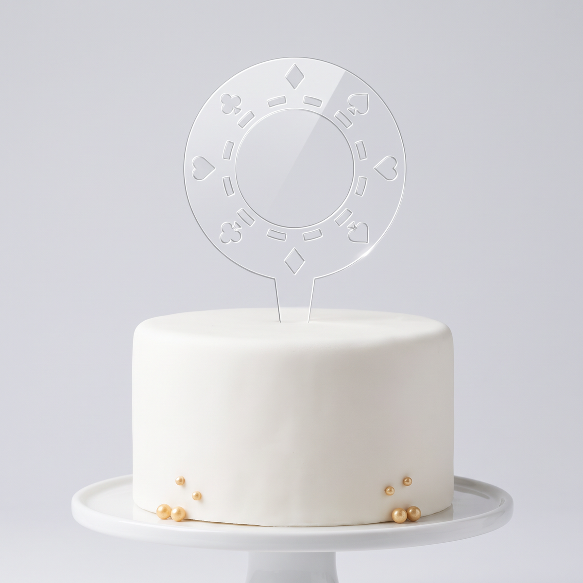 Custom Laser Cut Acrylic Poker Chip Cake Topper