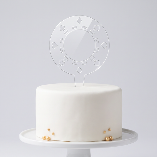 Custom Laser Cut Acrylic Poker Chip Cake Topper
