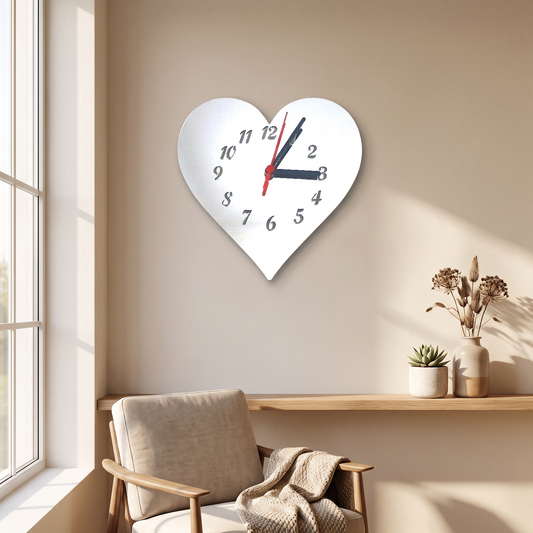 Heart-Shaped Wall Clock - Decorative Analog Timepiece