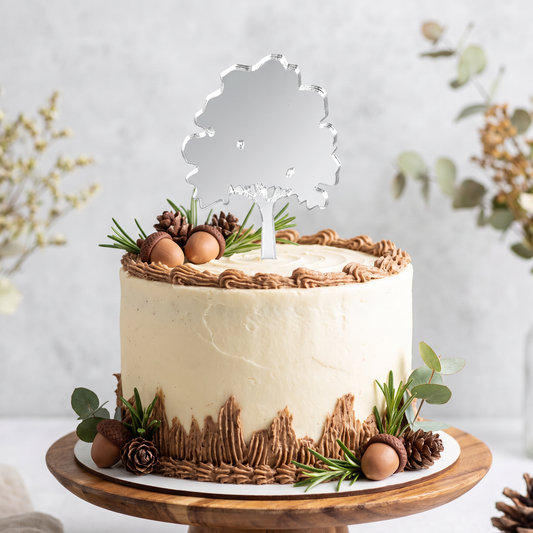 Acorn Tree Shaped Cake Toppers for Woodland Themed Party Decor