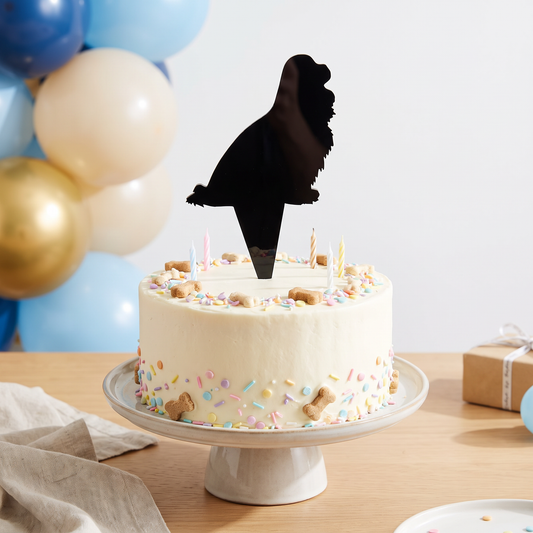King Charles Spaniel Dog Shaped Cake Topper for Birthday Parties
