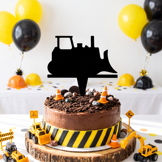 Custom Construction Bulldozer Cake Topper for Birthday Parties