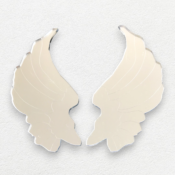 Pair of Angel Wings Acryic Mirrors, Many Sizes, Colours & Engraving Services