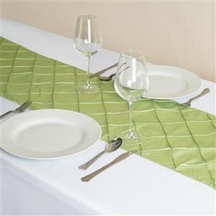 Apple Green Pintuck Table Runners