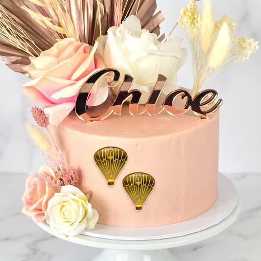 Custom Name Cake Topper - Personalized Acrylic or Wood Script