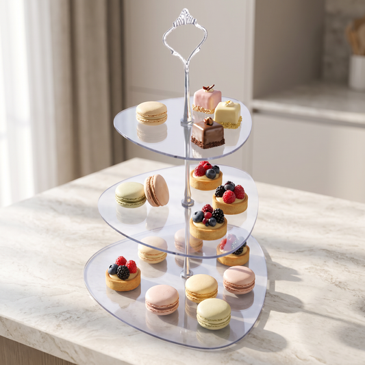 3-Tier Pebble Stone Cake Stand for Serving Desserts