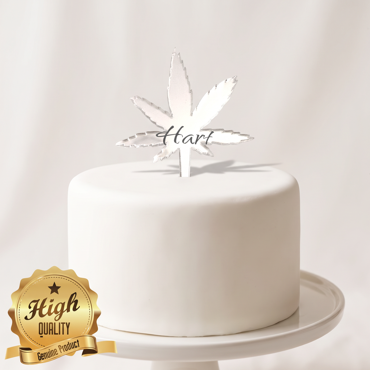 Custom Hemp Leaf Cake Topper for Themed Parties and Events