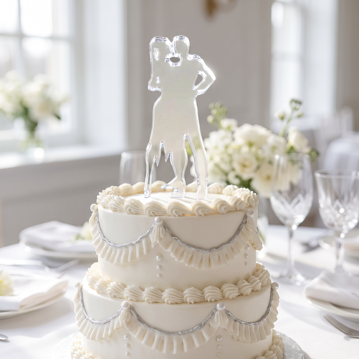 Salsa Dancing Couple Acrylic Cake Topper for Wedding or Party