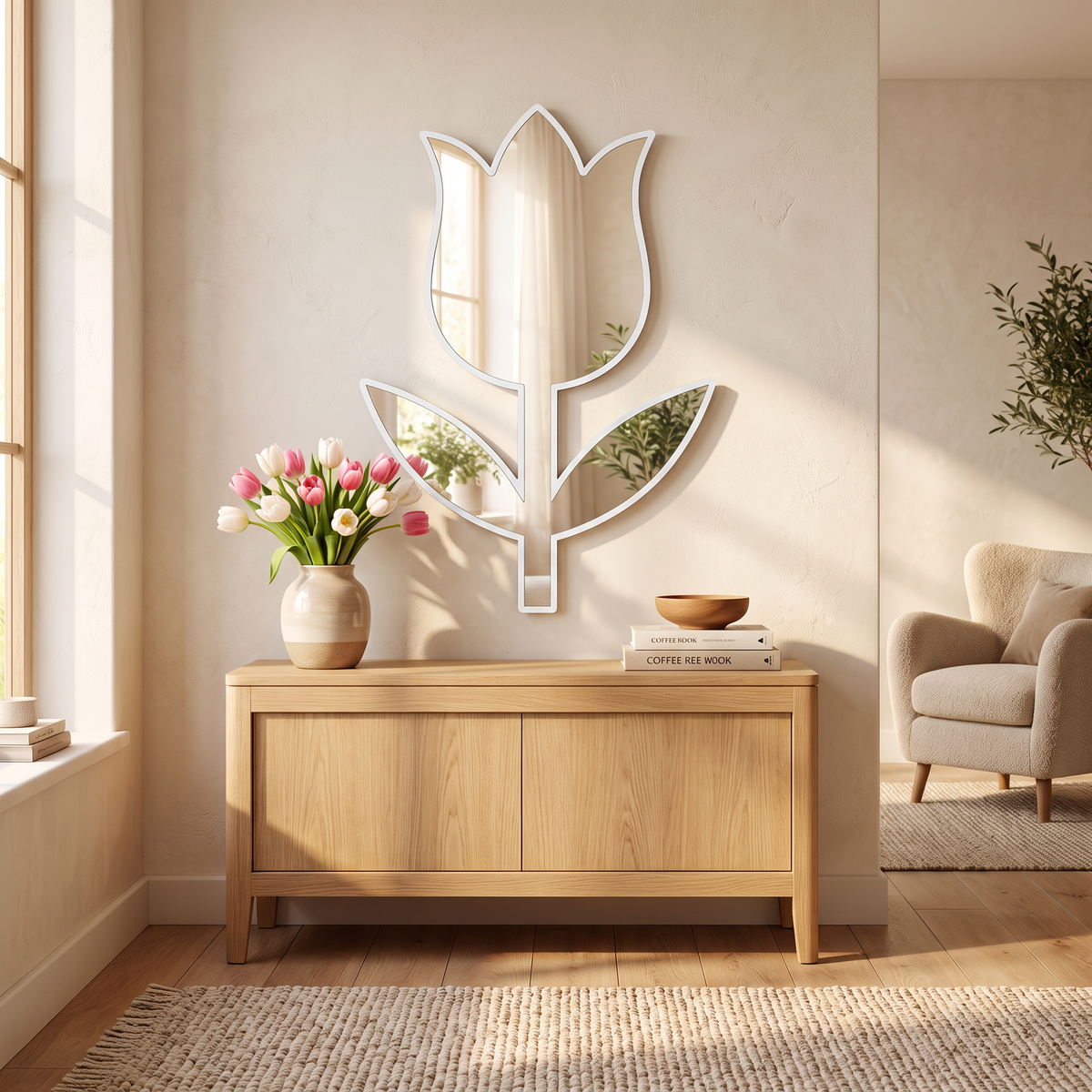 Miroir en forme de tulipe