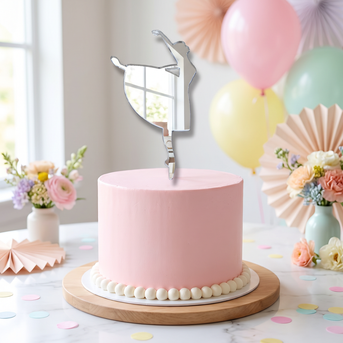 Ballerina Dance Themed Acrylic Cake Topper for Birthday Parties