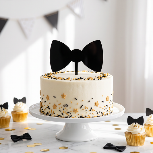 Bow Tie Cake Toppers for Cupcakes and Party Decor