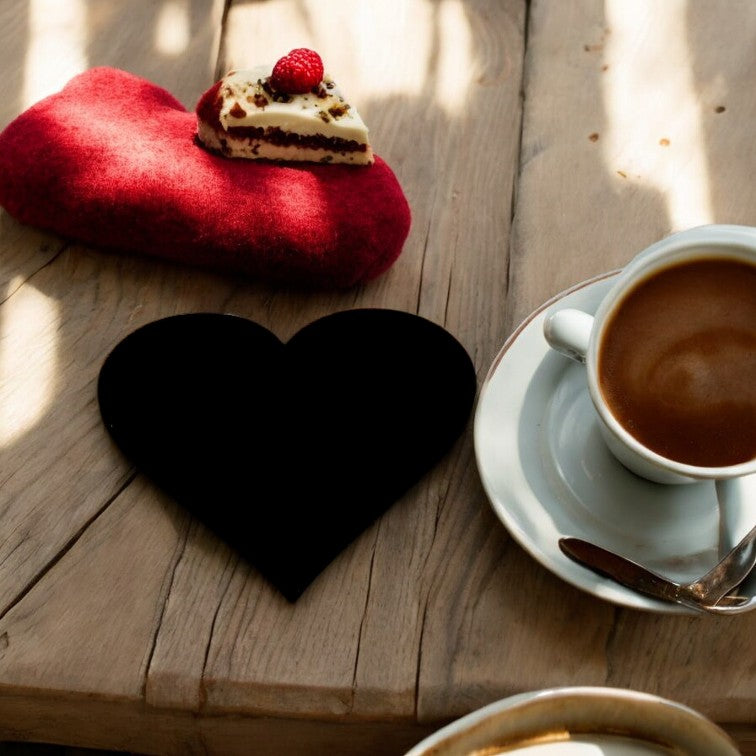 Heart Shaped Coasters in Clear & Gloss Colours