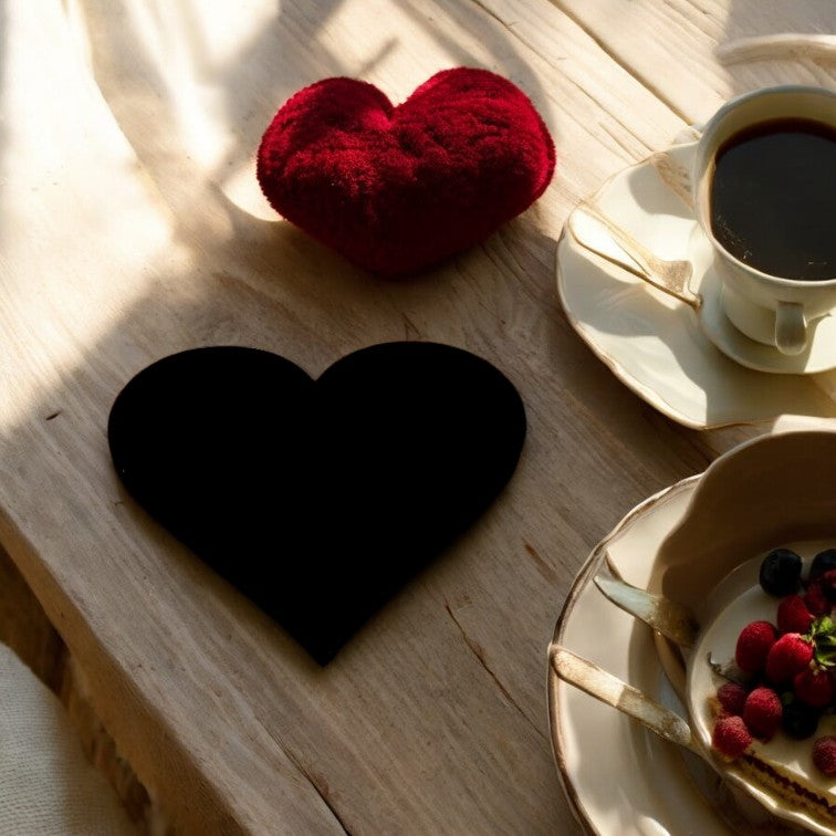 Heart Shaped Coasters in Clear & Gloss Colours