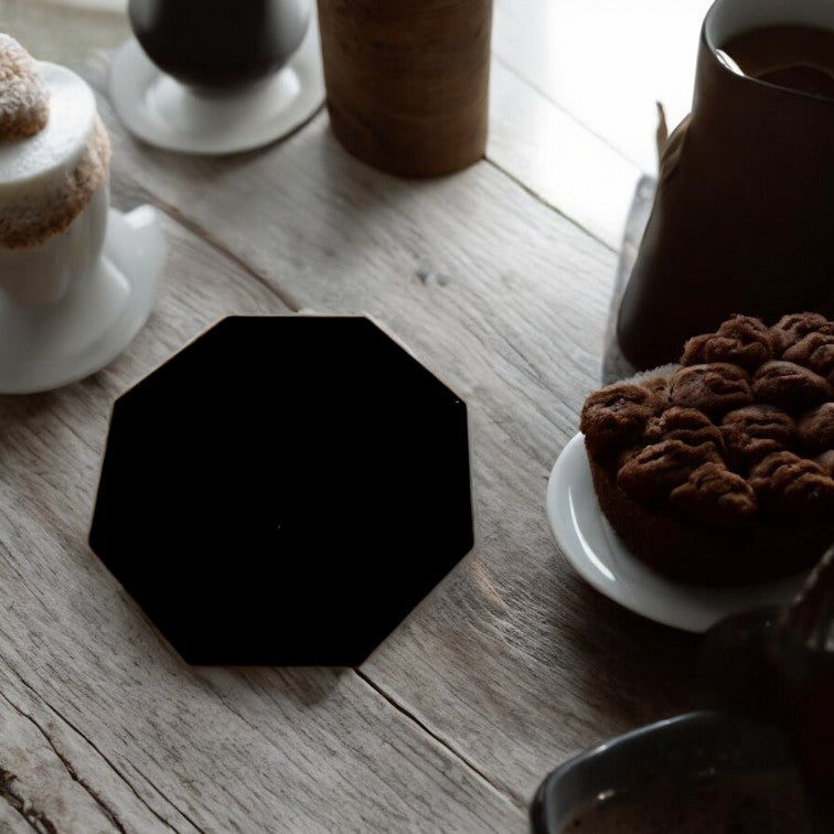 Octagon Shaped Coasters in Clear & Gloss Colours