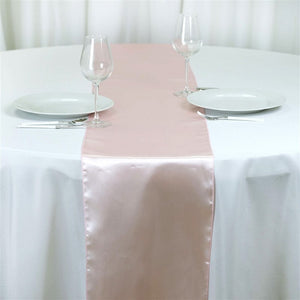 Blush Rose Gold Satin Smooth Table Runners