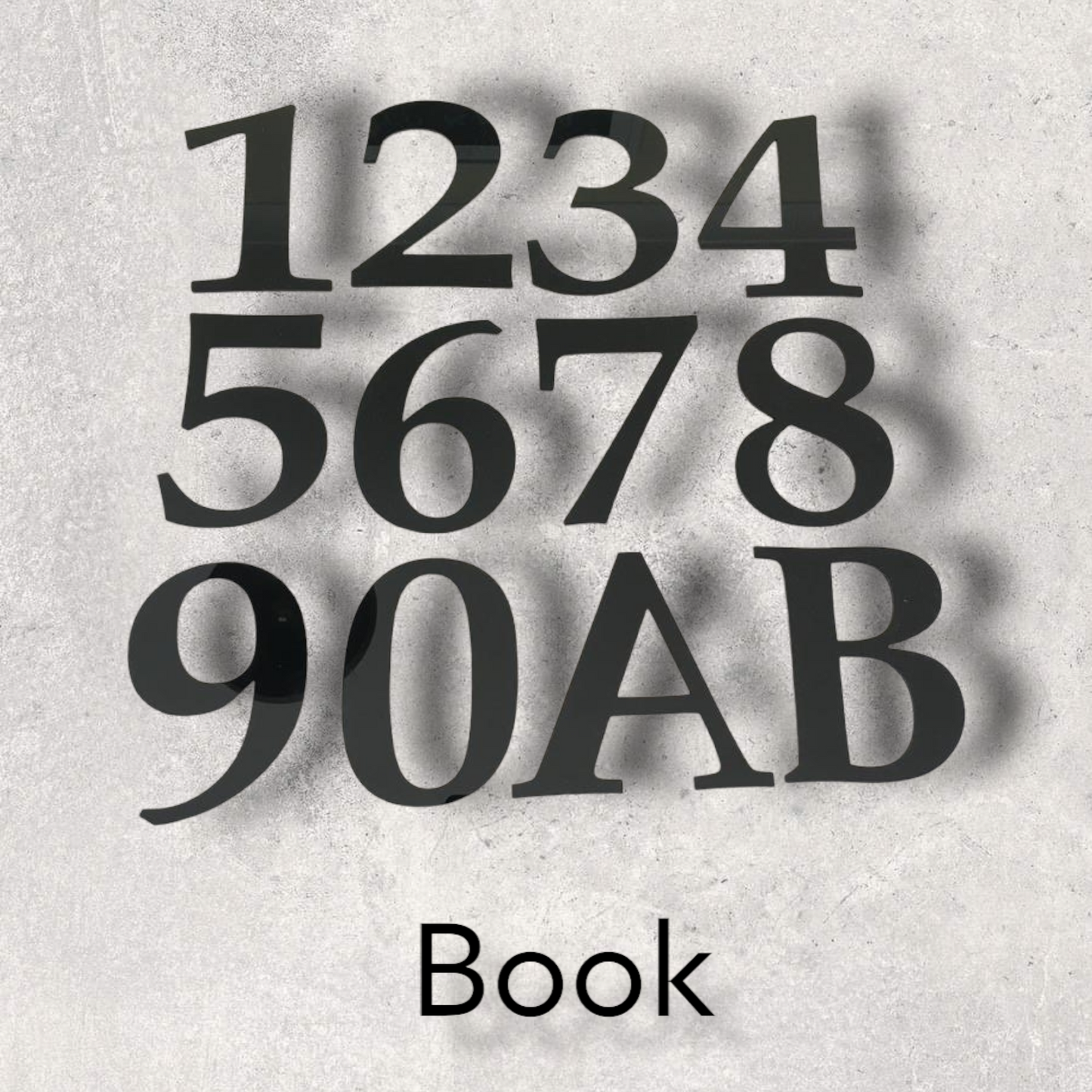 House Numbers - Book Font - Floating