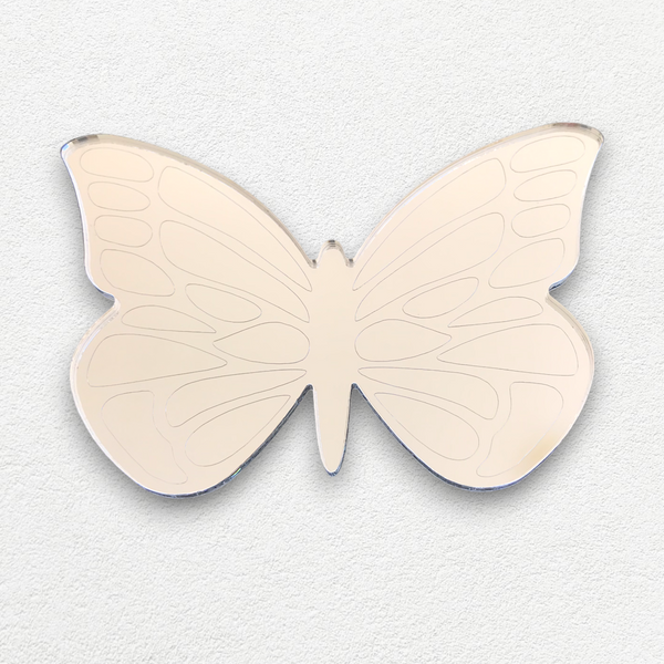 Etched Butterfly Shaped Acrylic Mirrors, Bespoke Sizes Made
