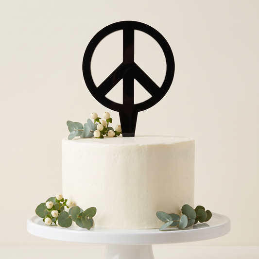 Custom Recycled Acrylic Peace Sign Cake Topper