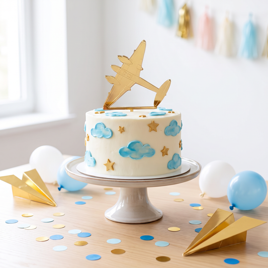 Airplane and Mosquito Cake Topper Set for Kids Birthday Party