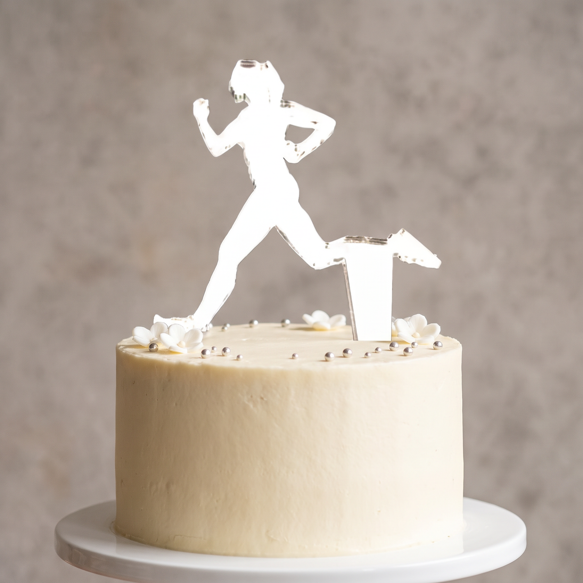 Running Woman Silhouette Cake Topper for Runners