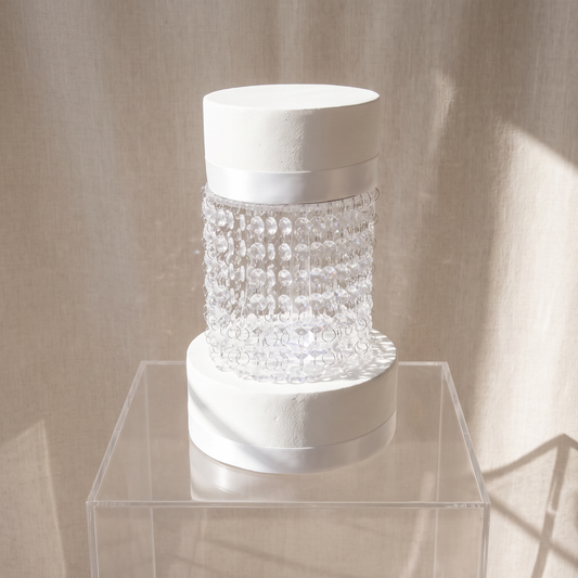 Round Acrylic Cake Separator Stand with LED Lights and Crystals
