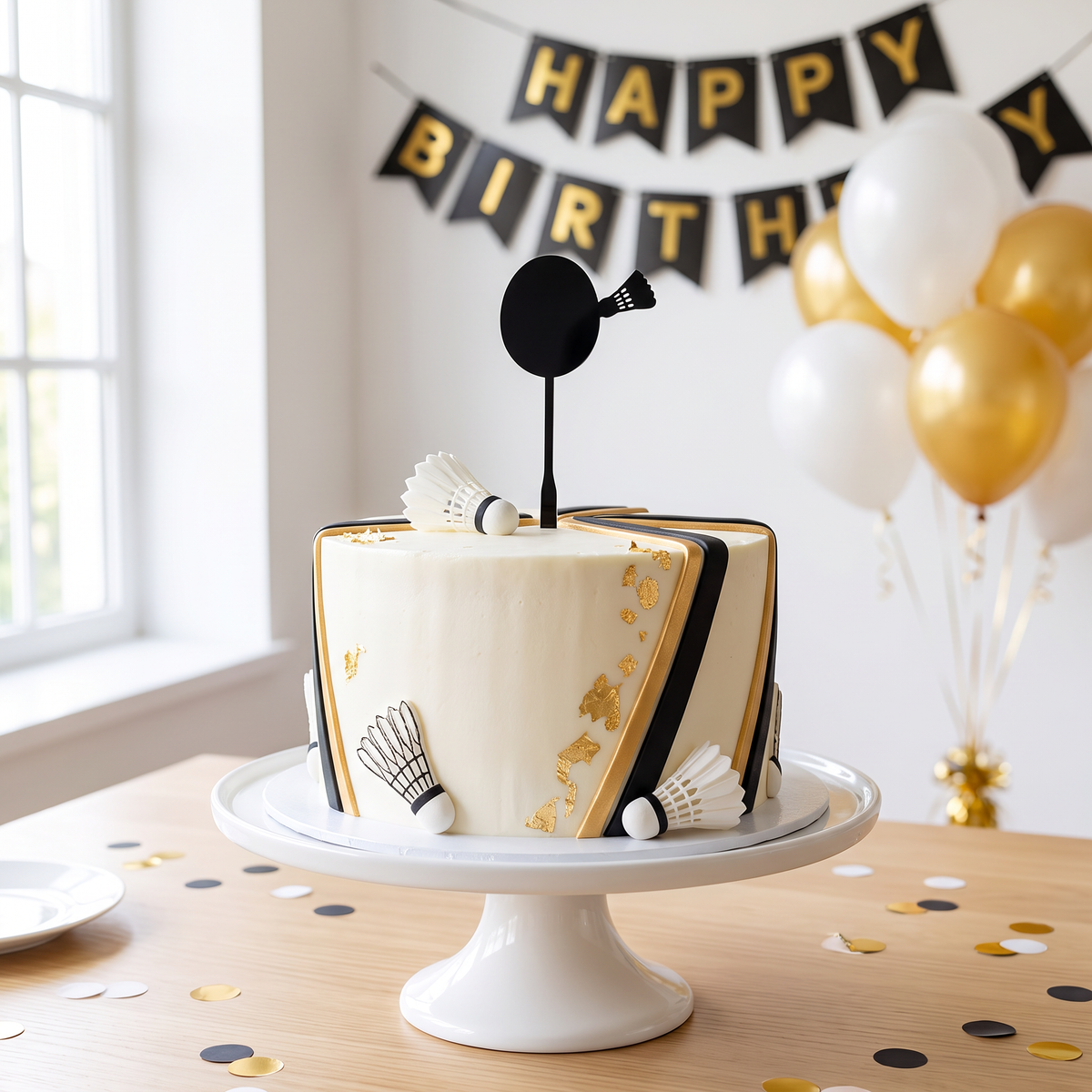 Custom Badminton Racket Cake Toppers for Sports Birthday Parties