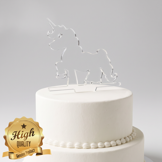 Custom Laser-Cut Recycled Acrylic Unicorn Cake Topper