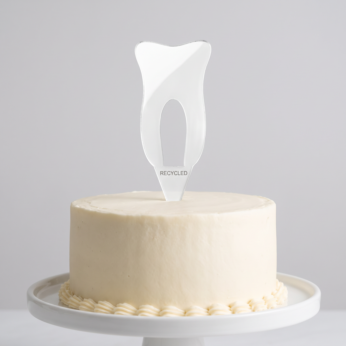 Custom Recycled Material Tooth Cake Topper - Personalized Sizes