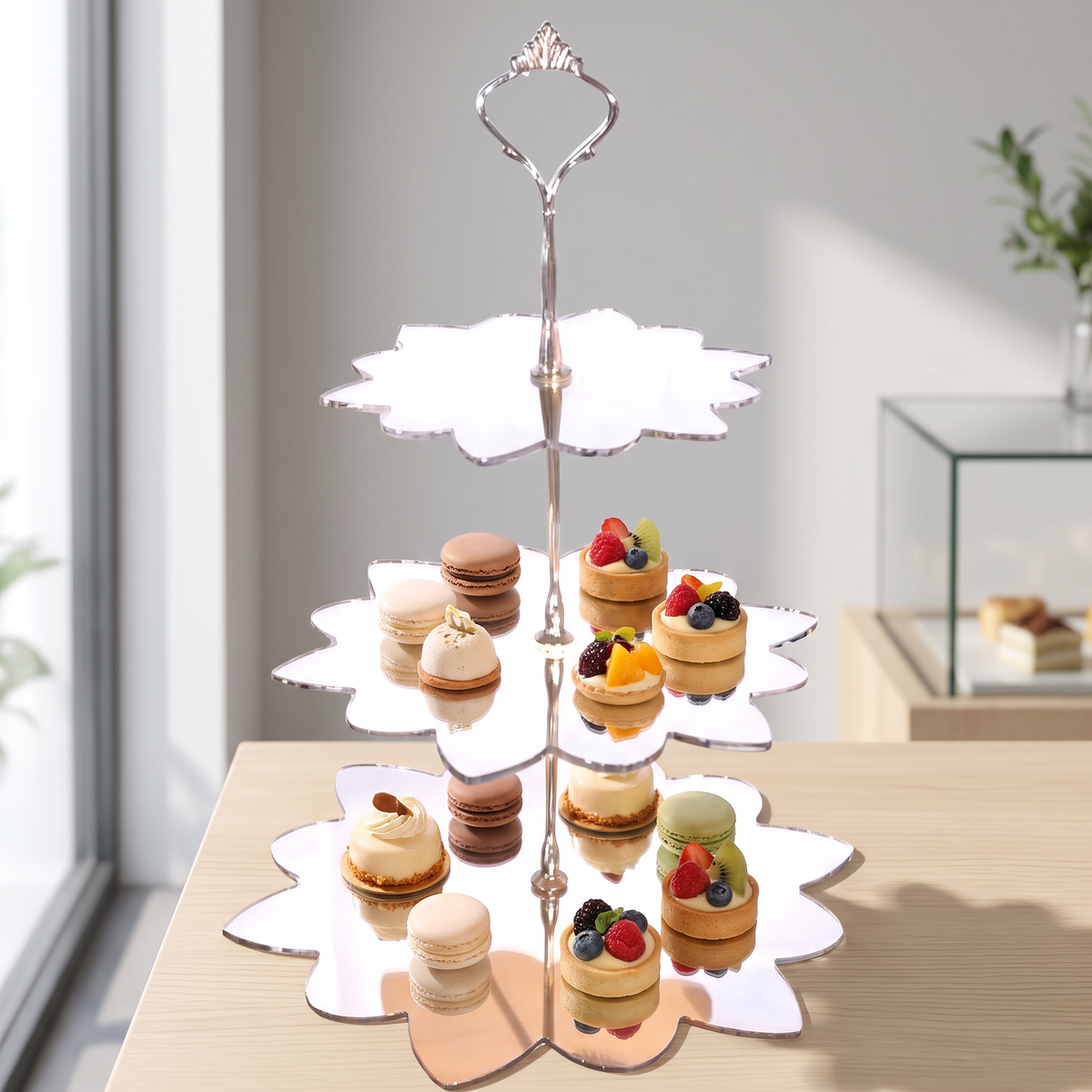 3-Tier Acrylic Cake Stand for Weddings and Parties