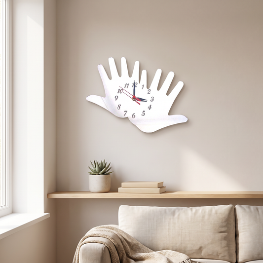 Hand-Shaped Wall Clock - Modern Decorative Analog Clock