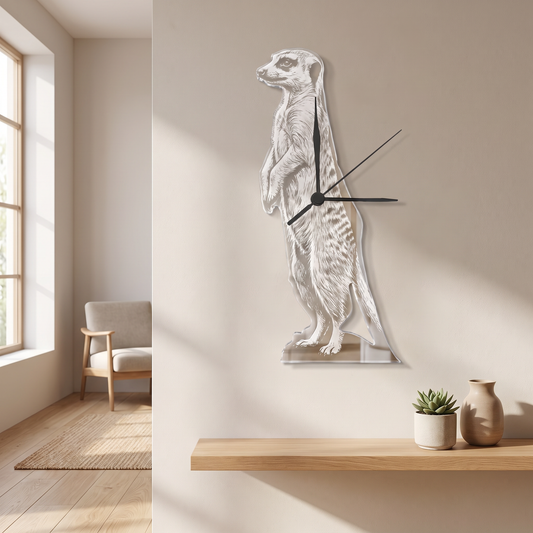 Meerkat Shaped Wall Clock Decorative Animal Design