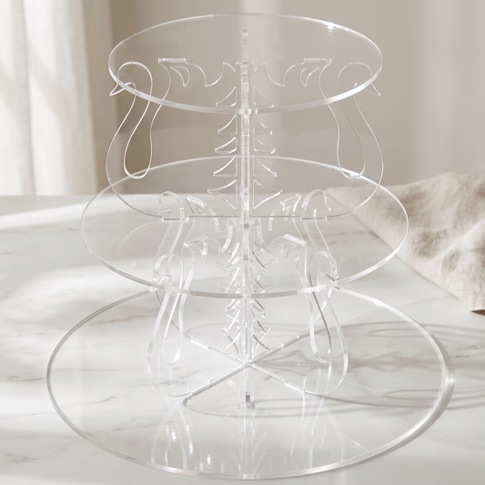 3-Tier Swan Design Round Cake Stand for Weddings and Parties