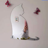 Sitting Cat Acrylic Mirrors - Many Colour Choices & Bespoke Engraving Service