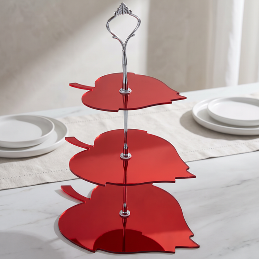 3-Tier Leaf Design Decorative Cake Stand for Dessert Displays