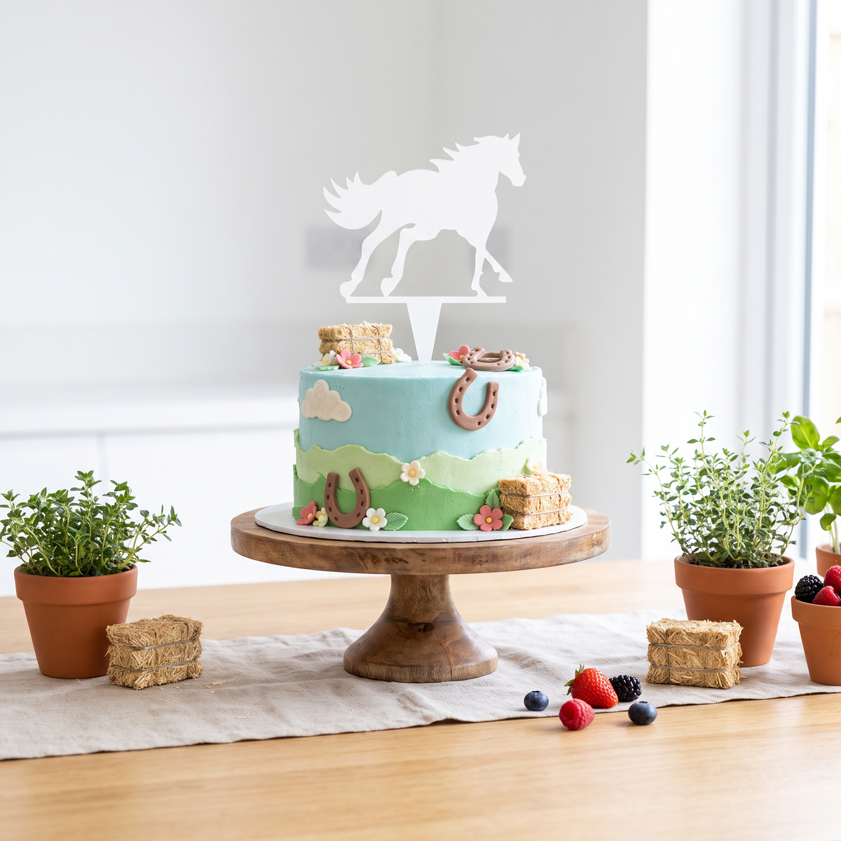 Décorations de gâteaux en forme de cheval au galop