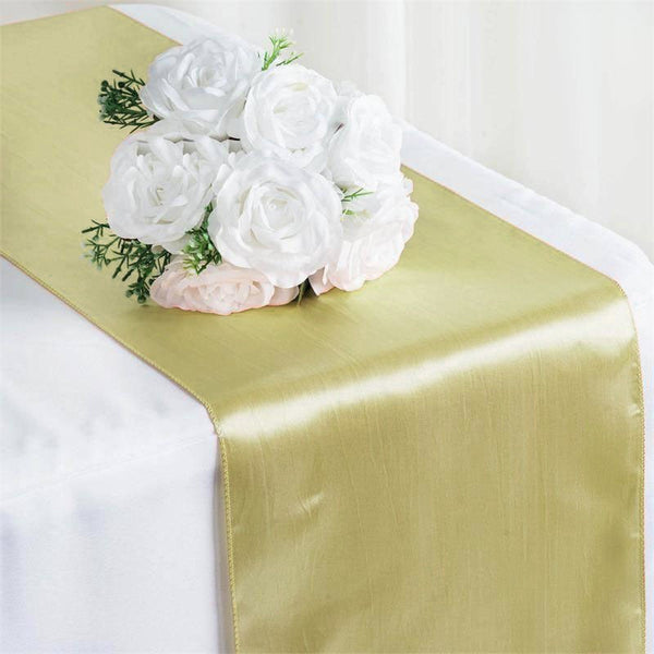 Champagne Gold Satin Smooth Table Runners