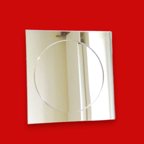 Circles out of Square Shaped Acrylic Mirrors, Bespoke Sizes
