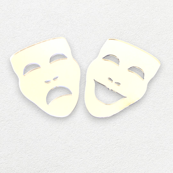 Comedy and Tragedy Masks Mirrors, Many Sizes, Colours & Engraving Services