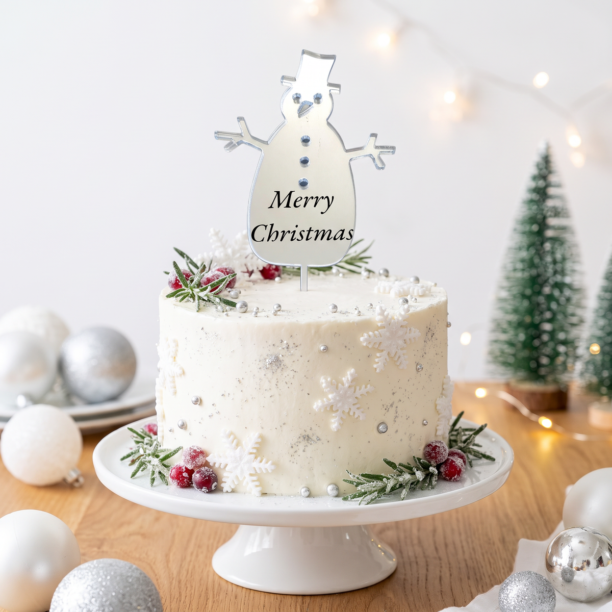 Snowman Cake Toppers Recycled Paper Christmas Party Decor