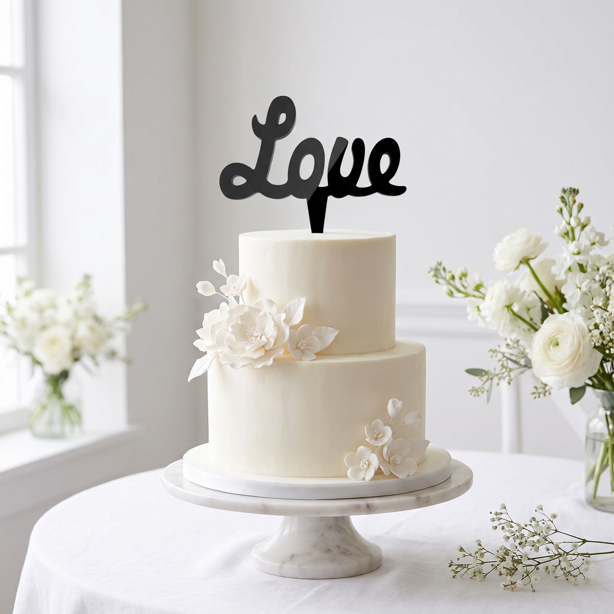 Custom Reusable Eco-Friendly Cake Topper for Weddings & Parties