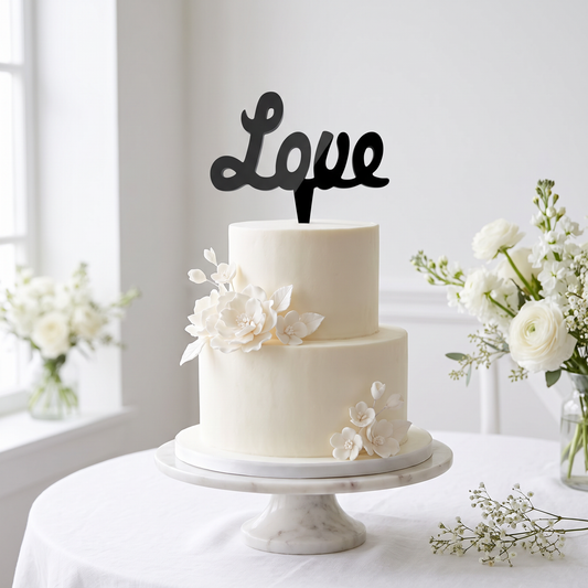 Custom Reusable Eco-Friendly Cake Topper for Weddings & Parties