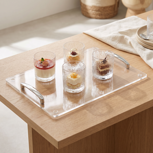 Rectangular Serving Tray with Handles for Cake Display