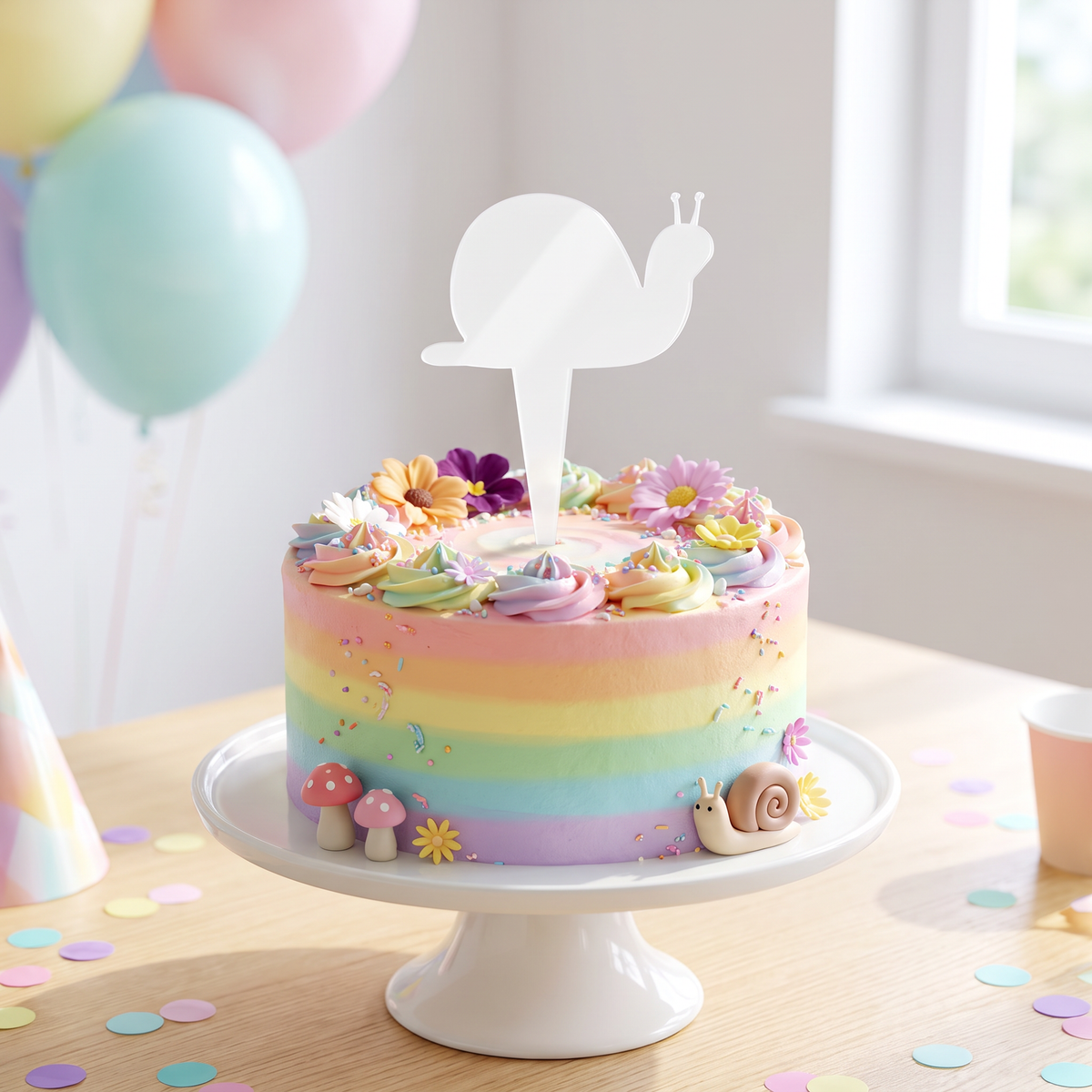 Recycled Snail Cupcake Toppers for Birthday Party Cake Decor