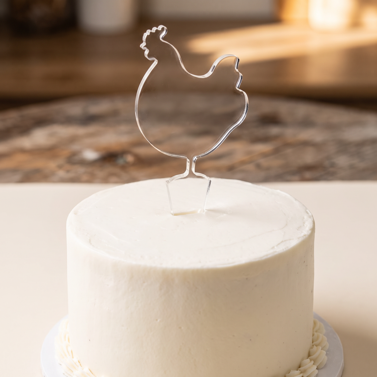 Bespoke Cockerel Cake Topper, Farmhouse Decor, UK-Made