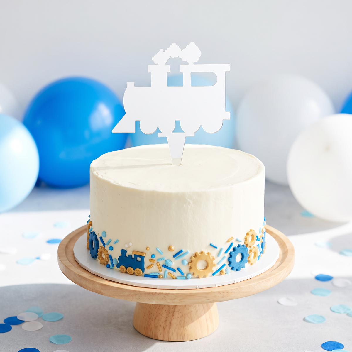Steam Train Locomotive Cake Topper for Birthday Party Decor