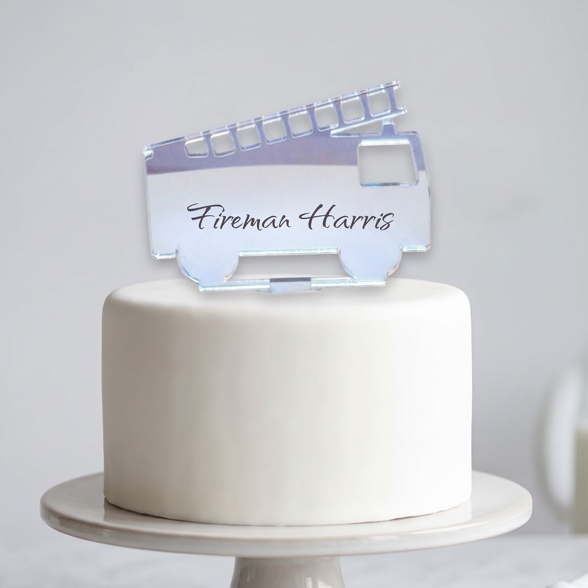 Custom Fire Engine Cake Topper Personalized Firefighter Decor