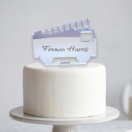 Fire Engine Cake Topper Personalized Firefighter Decor