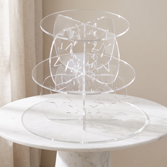 3-Tier Star Design Round Cake Stand for Desserts and Parties